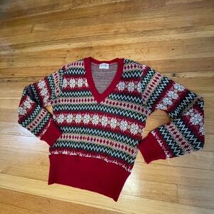 American Vintage Patterned V-Neck Sweater